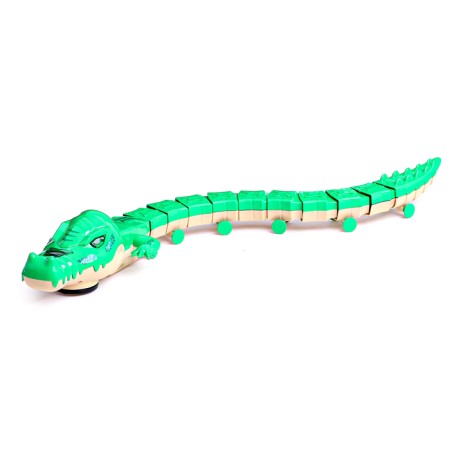The animal "alligator", light effects, works from batteries, 11 details, green color-1