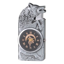 Gas lighter with a clock 