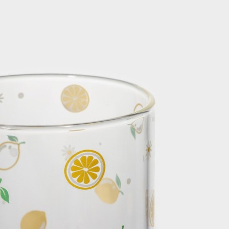 Glass mug with a ceramic lid and pipe "Frutis", 450 ml, color mix-5