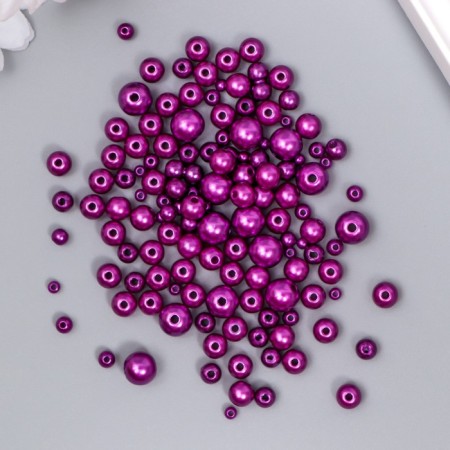 Beads for creativity plastic "Round. Blackberry" d = 3-8 mm, set 10 grams