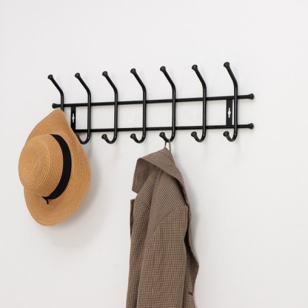 Wall hanger for 7 hooks, 69 × 21.5 cm, black color-3