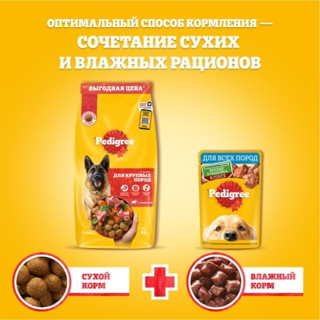 Pedigree dry food for dogs of large breeds, beef, 13 kg-8