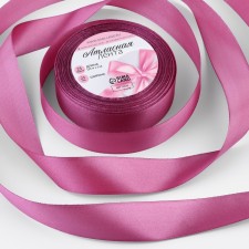 Satin tape, 25 mm × 23 ± 1 m, plum color No. 171