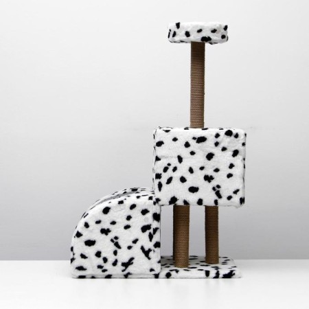 House for cats with a clamp "two -level", 72 x 37 x 110 cm, jute, Dalmatian-3