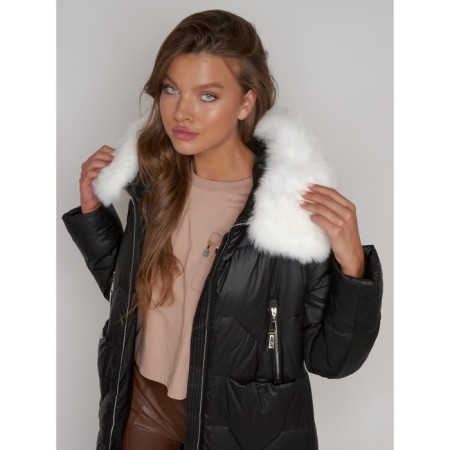 Coat insulated winter female, size 50, black color-21