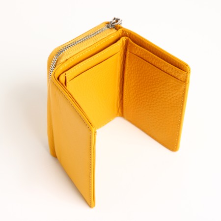 Women's wallet on magnet, yellow color-4