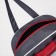 Sports bag with lightning, without lining, external pocket, gray/red color