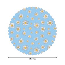 The tablecloth “Field chamomile”, round, Saten, d = 150 cm