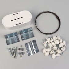 Carnish-string 3.5 m, with plastic clamps, 20 pcs, white color