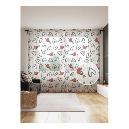Photo "black and white hearts", size 145x265 cm, 2 pcs