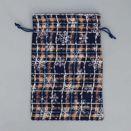 Bag Gift canvas "New Year's time", snowflakes, 16 x 24 cm +/- 1.5 cm, New Year-4