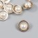 Buttons plastic for creativity on the leg "Pearl in a round frame" set of 10 pcs 2.1x2.1 cm 94135