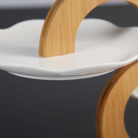Ceramic dish for cakes 3-long "esthete", white color-1