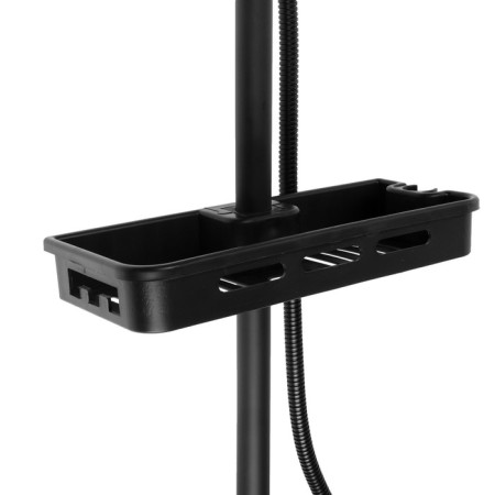 The shower system Zein Z3863, mixer, upper, manual and hygienic watering can, shelf, black-11