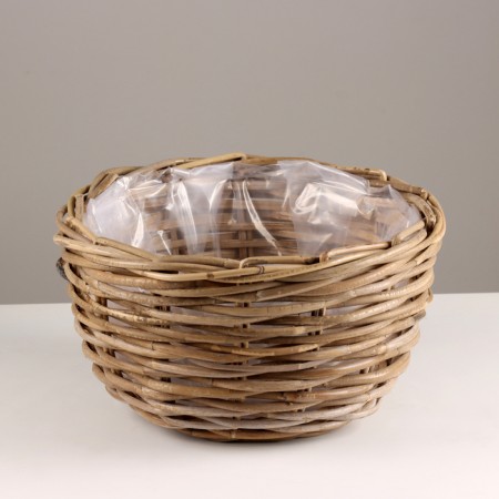 A set of 3pcs wicker pots, d35xh21cm, gray, rattan-2