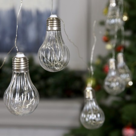 Garland “thread” 3 m dews with nozzles “volumetric bulbs”, IP20, silver thread, 100 LED, glow blue, 3.5 in-1