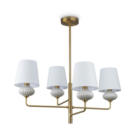 Suspended lamp Freya FR2029PL-04BS Ceramics, 640x680x680 mm, E14, 4x40W, brass color-1