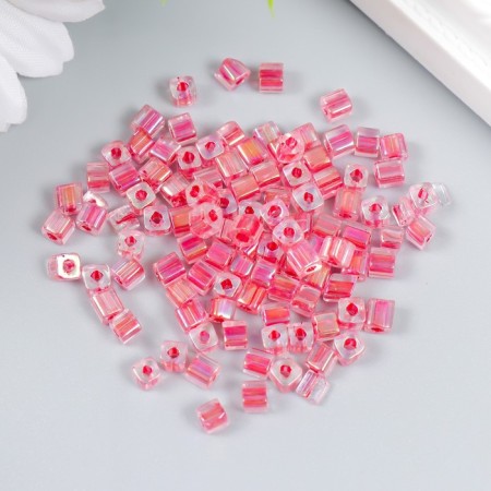 Glass beads 6/0 "Cube. Translucent. Red" 10 g-1
