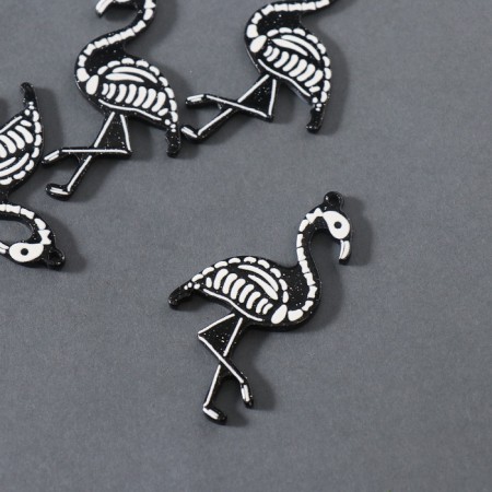 Decor for the work of acrylic bilateral "flamingos skeleton" shine 5.2x2.8x0.3 cm-1