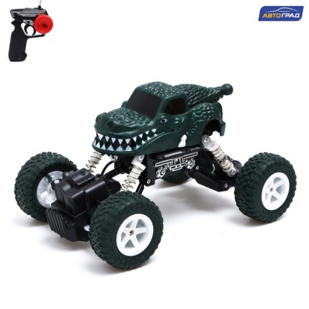 Dino radio -controlled jeep works on the battery, green color