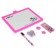 The board is magnetic double -sided, under the marker and chalk, sponge, chalk 3 pcs., Marker, magnets 2 pcs.
