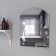 Wall mirror, with sandblasting graphics, 60 x 50 cm, with a shelf, 2 brackets