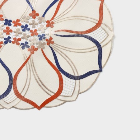 Openwork napkin for the table "Flower", 45 × 30 cm, white color-1