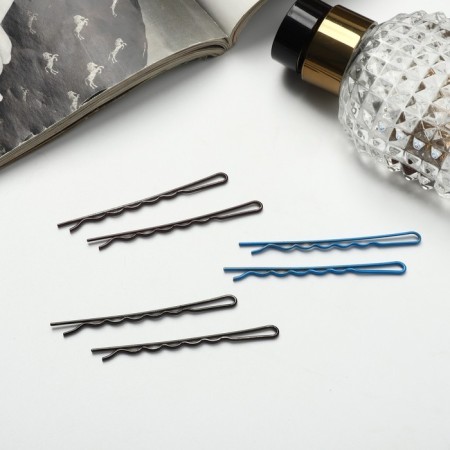 Invisibility for hair "Classic relief" (set 15 pcs) 6.5 cm, mix-1