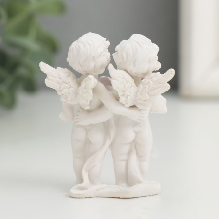 Polystone souvenir "Snow White Angels Crystal Heart" 5.6x4.3x2.3 cm-1