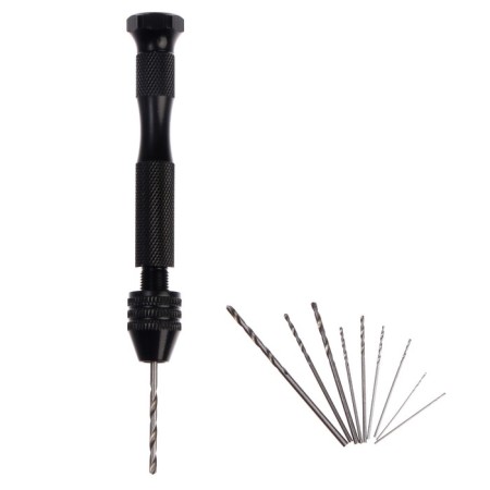 Manual drill "Mini" for thin work, mini drill set 10 pcs., Size 1 pc. - from 0.8 to 3 mm-2