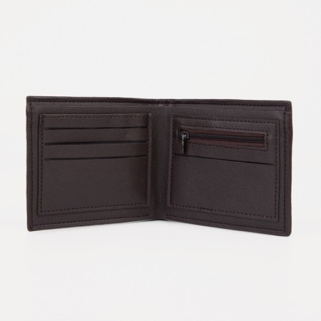 Male purse for TEXTURA cards, bills, coins, brown color-2