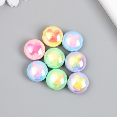 Busina Plastic "Flat ball. Bunny" Gloss Migor Mix 1.7x1.7 cm