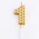 Candle in the cake on the skewer "Sot", the number 1, 7 cm, gold