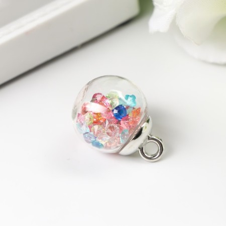 Suspension decorative for creativity glass "ball - pebbles" multi -colored d = 1.6 cm set 10 pcs-1