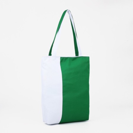 Textile bag with lightning, white/green color
