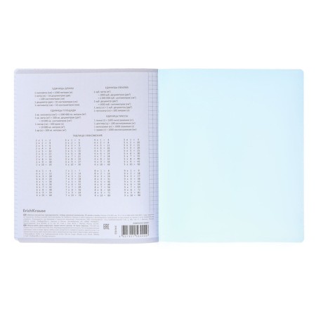 A notebook of 18 sheets in a cage, Erichkrause "Coverprio Vivid classics, plastic cover, offset 100% white, blue-9