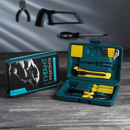 A set of tools "Repair giant" with an indicator screwdriver, 11 items