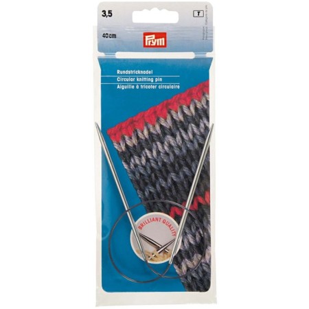 Circular knitting needles, brass, 40 cm/ 3.5 mm