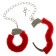 Handcuffs with fur, on a chain, color mix