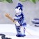 Souvenir "Baba Yaga", with a broom, Gzhel