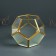 Glass candlestick, Metal "faceted ball" transparent 16x16x14 cm