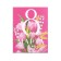 Postcard-Mini "March 8" Tulips and pink background, 8 x 6 cm