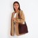 Button bag bag, burgundy color