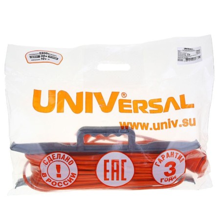 The extension cord on the USh-10, 30 m, with salary, PVS 3x0.75, IP54, sockets with a lat. lid-2