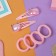 Hair set "Pink Miracle" (2 invisibility 5 cm, 4 elastic bands) pussy, pink