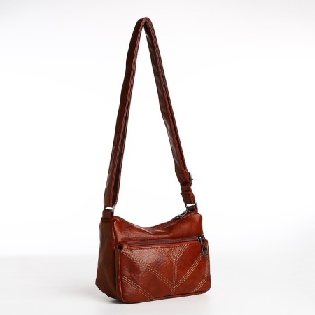 Cross-Bodi Bag on a zipper, brown color-2