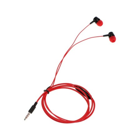 Headphones Krutoff HF-J69, vacuum, microphone, 106 dB, 16 Ohm, 3.5 mm, 1 m, red-1