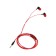 Headphones Krutoff HF-J69, vacuum, microphone, 106 dB, 16 Ohm, 3.5 mm, 1 m, red