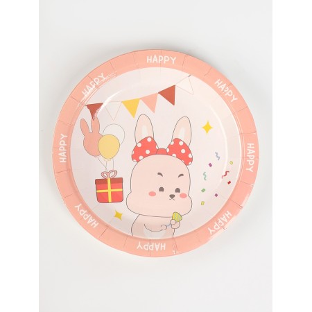 A set of paper dishes "Happy Bunny", set of 12 pcs.-1