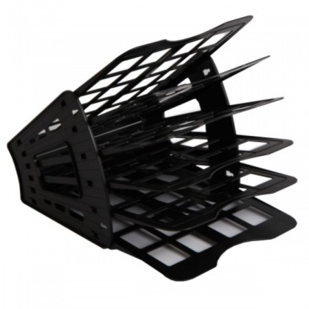 Paper tray Fan Calligrata "Available Office", 6 sections, black